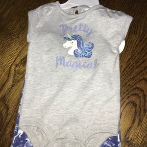3-6 unicorn onesie with matching pants